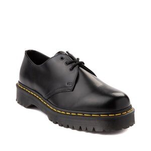 Docs Dr. Martens Unisex Leather Oxfords with Yellow Stitching
